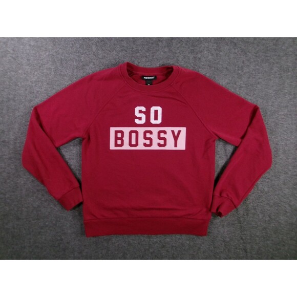 Joe Boxer Sweatshirt Womens M Burgundy So Bossy Pullover Crewneck Causal Basic - Picture 1 of 10
